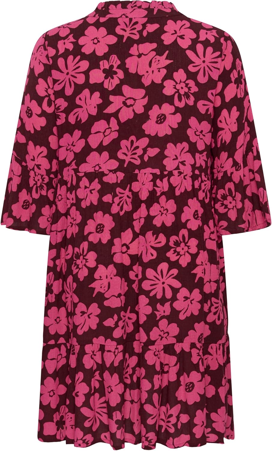 KAFFE CURVE Kleid KCisma 46 Carbernet/Pink Flowers, 46 Carbernet/Pink Flowers
