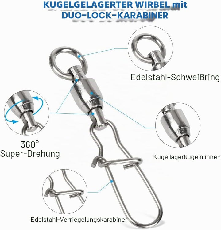 9Tong Kugellager Wirbel Angeln Snap Angeln Rolling Wirbel Salzwasser Edelstahl Angelwirbel Barrel Ku
