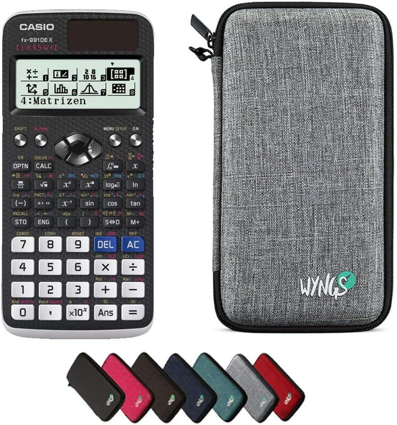 CALCUSO Sparpaket: Casio FX-991 DE X technisch-wissenschaftlicher Taschenrechner + WYNGS Schutztasch