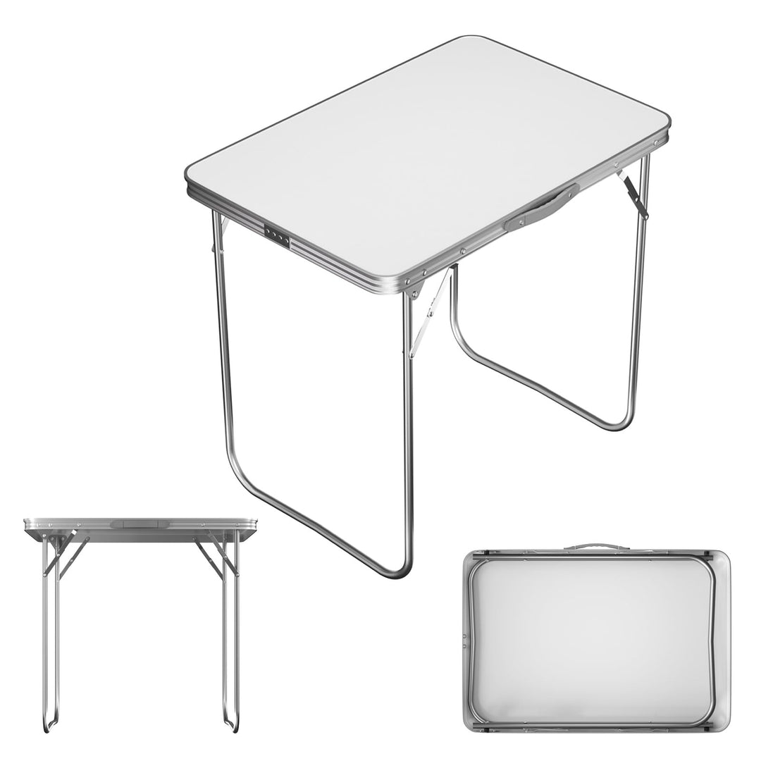 Campingtisch Stahl-Klapptisch mit Tragegriff, Leichter Gartentisch, 20kg Belastbarkeit, Faltbarer Ti