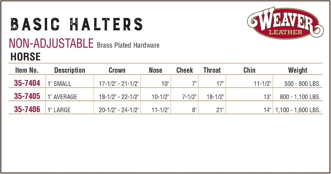 Weaver Leather 35–7404-TU Einfacher unverstellbarer Halfter, 25 mm für kleine Pferde, Türkis, 35-740