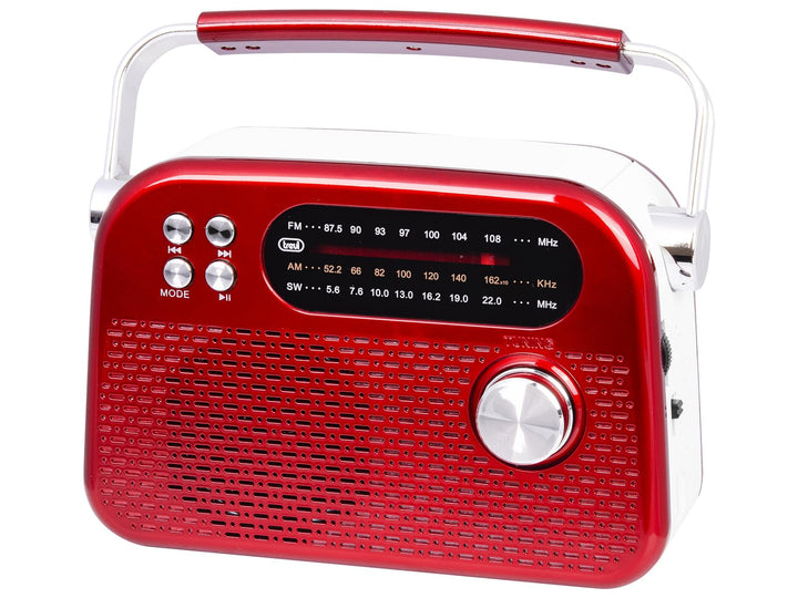Trevi RDA 70 BR Tragbares kabelloses Multiband-Radio FM AM SW mit USB, Micro SD, MP3 und Lithium-Akk