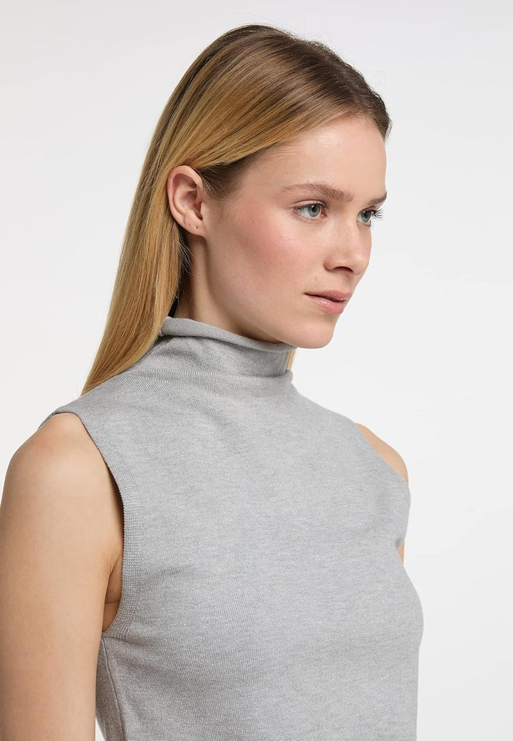DreiMaster Damen Strickkleid Dress XL-XXL Grau Melange, XL-XXL Grau Melange