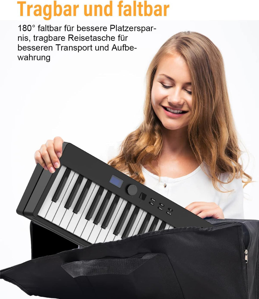 Piano 88 Tasten Klaviertastatur Unterstützung Beleuchtete Tastatur und MIDI Bluetooth, Digital Piano