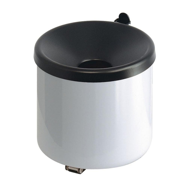 PROREGAL Runder Sicherheits-Wandaschenbecher mit Kippvorrichtung | 2 Liter, HxØ 16x16cm | Metall | W
