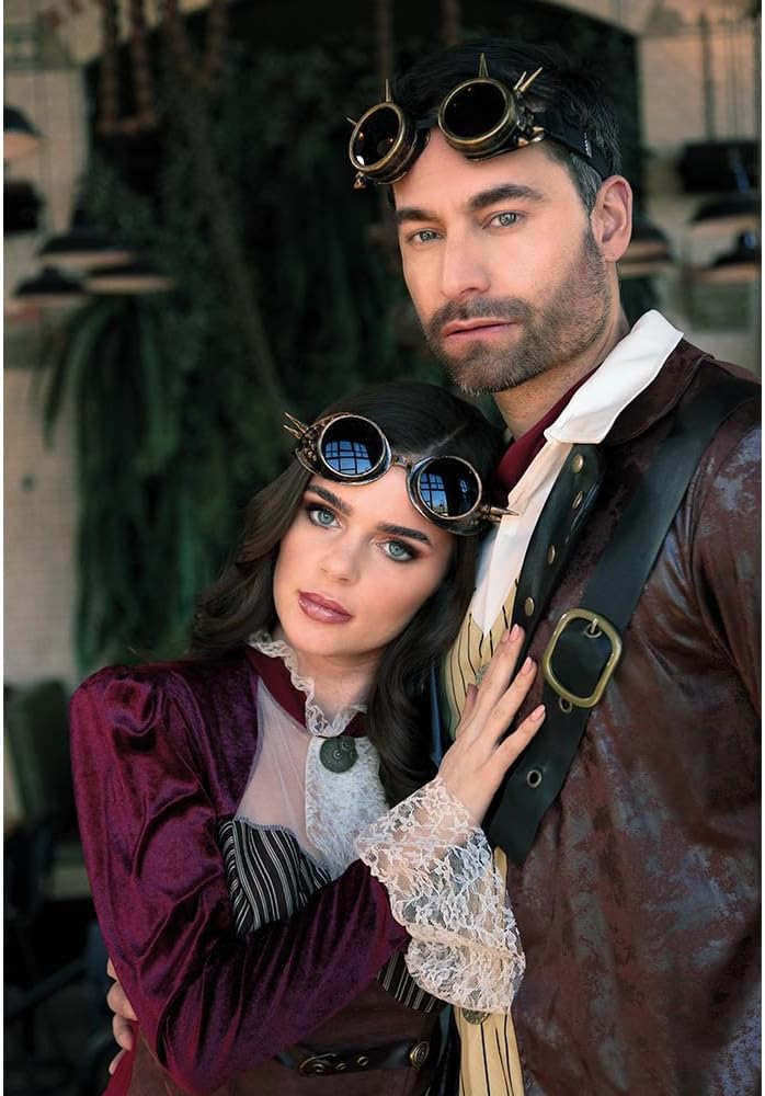 Boland - Kostüm für Erwachsene Lady Steampunk, Kleid mit Samt und Spitze, Timepunk, Spacepunk, Set,