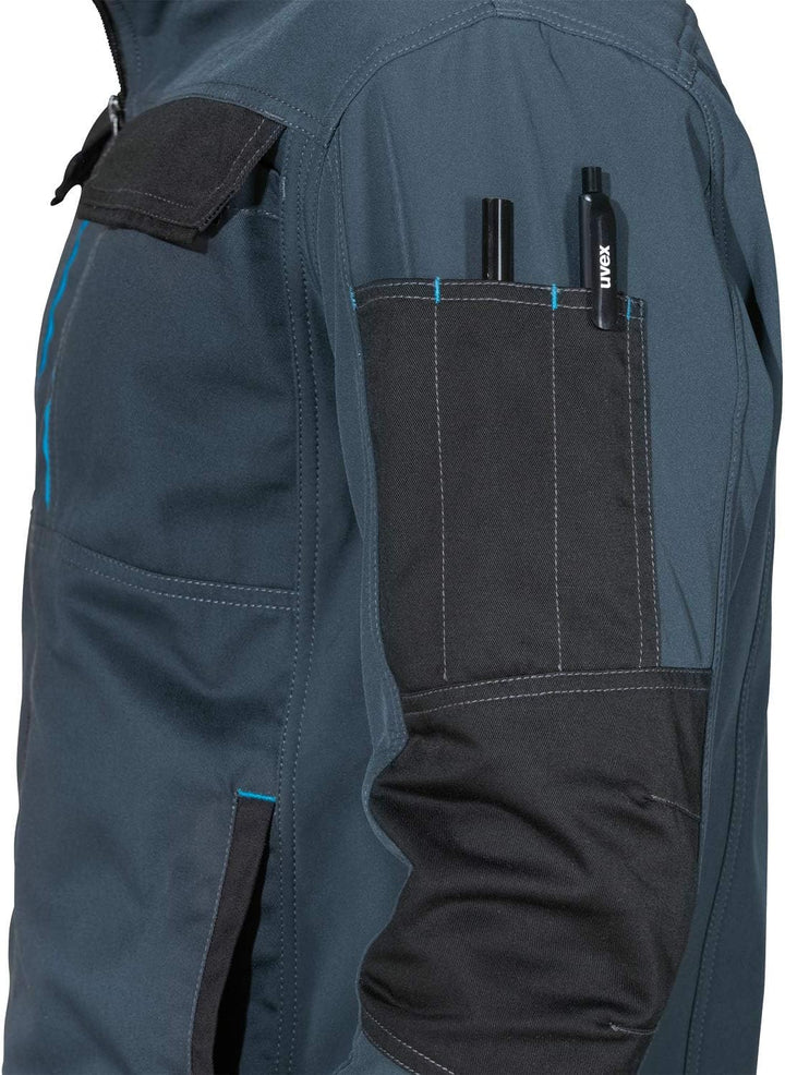 Uvex Tune-up Softshell-Arbeitsjacke für Herren - atmungsaktiv & wasserabweisend M Blau, M Blau