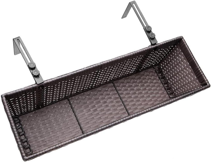Casaria® Blumenkasten 2er Set 11 Liter Montagehalterung indoor outdoor Geländerkasten Balkonkasten P