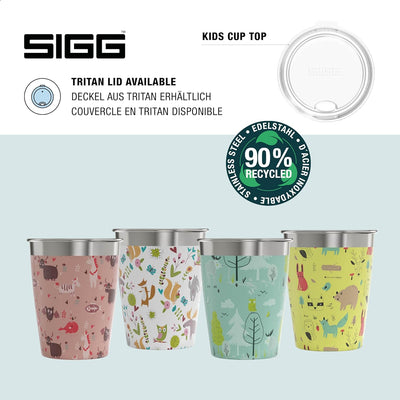 SIGG Kinderbecher Set (4 x 0.35 L), Trinkbecher für Kinder in 4 bunten Designs für Jungen und Mädche