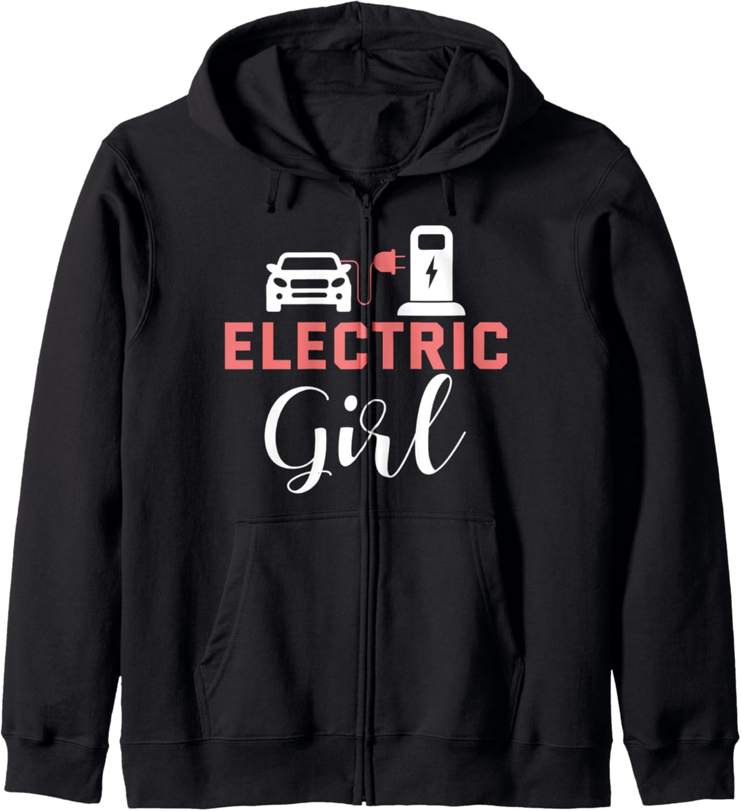 Electric Girl Elektroauto Fahrerin E-Auto Geschenk Kapuzenjacke