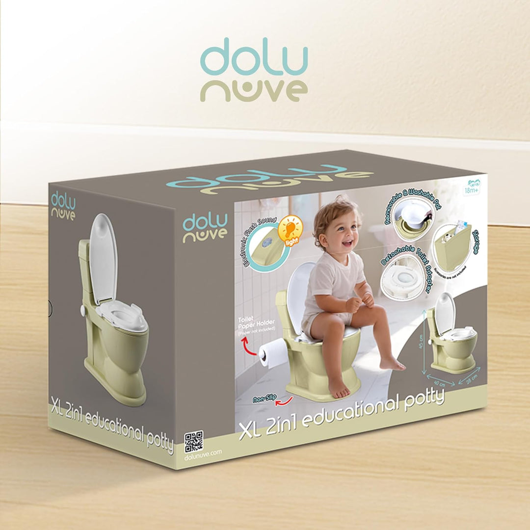 Dolu XL Pädagogisches Töpfchen – bequem & einfach zu bedienen – Eco Green – perfekt für das Töpfchen