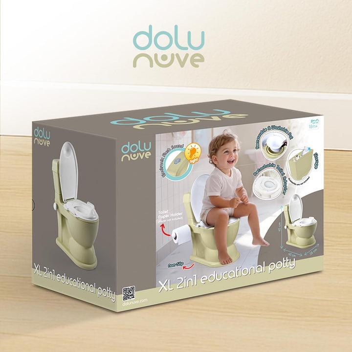Dolu XL Pädagogisches Töpfchen – bequem & einfach zu bedienen – Eco Green – perfekt für das Töpfchen