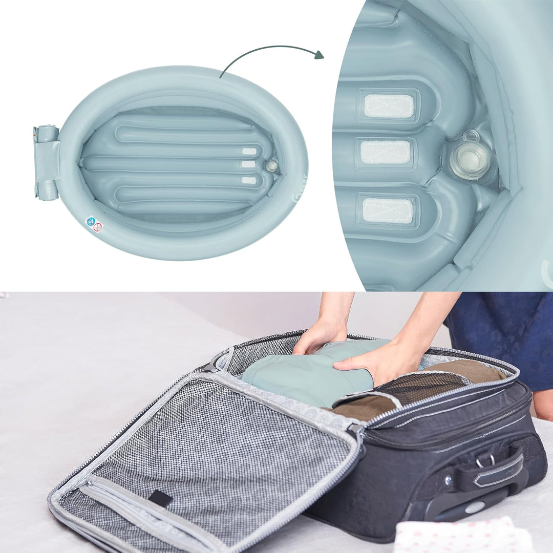 Babymoov Aufblasbare Badewanne Aquadots, mit Einsatz für Neugeborene, 68 x 40cm, als Planschbecken v