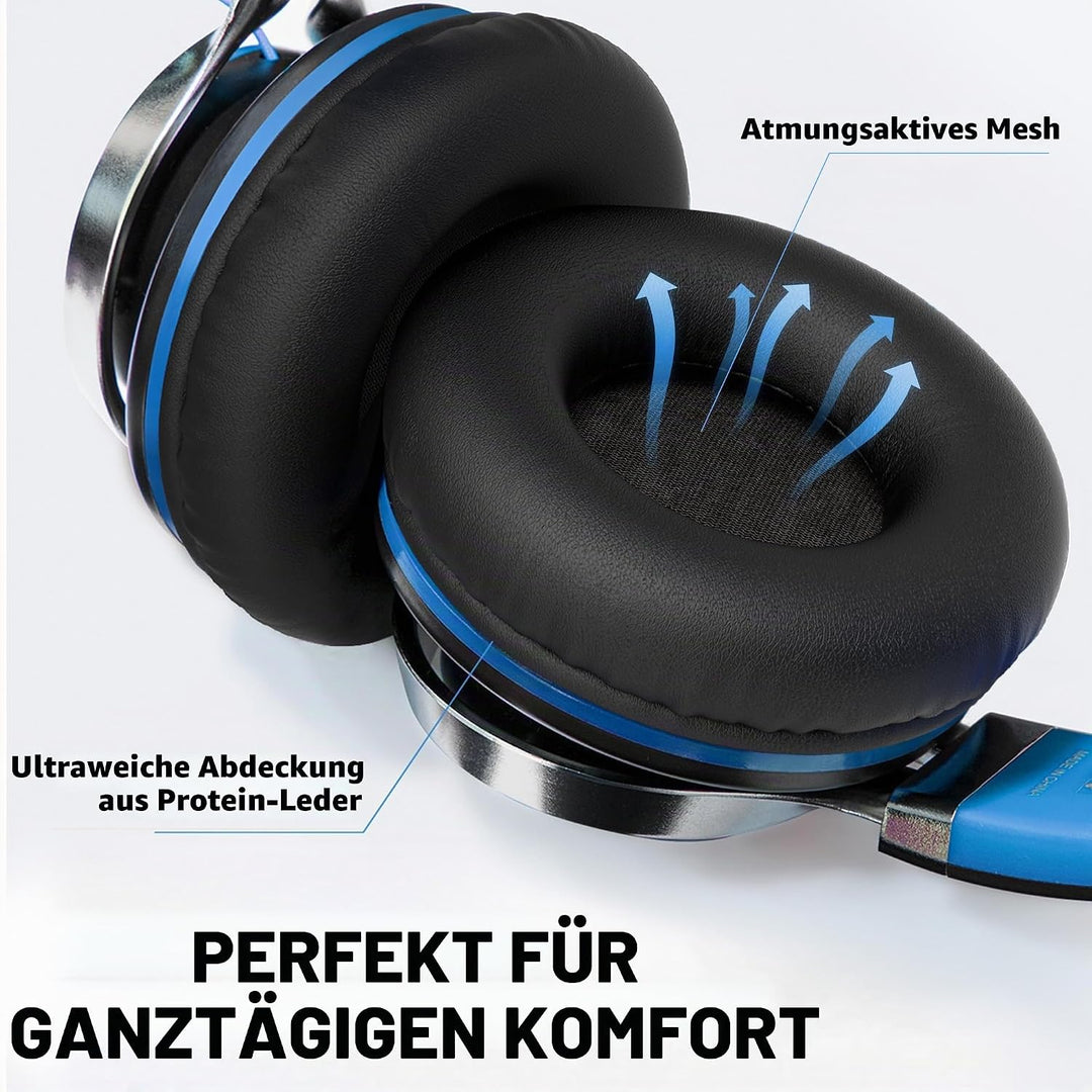 AILIHEN C8 Kopfhörer mit Kabel Mikrofon und Lautstärkeregler Faltbar 3,5mm Headsets On-Ear für Smart