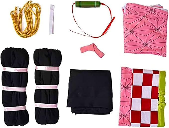 JYakeji 10 Stück Nezuko Cosplay Kostüm Kimono für Kinder Erwachsene Japanisches Anime Kostüm Hallowe