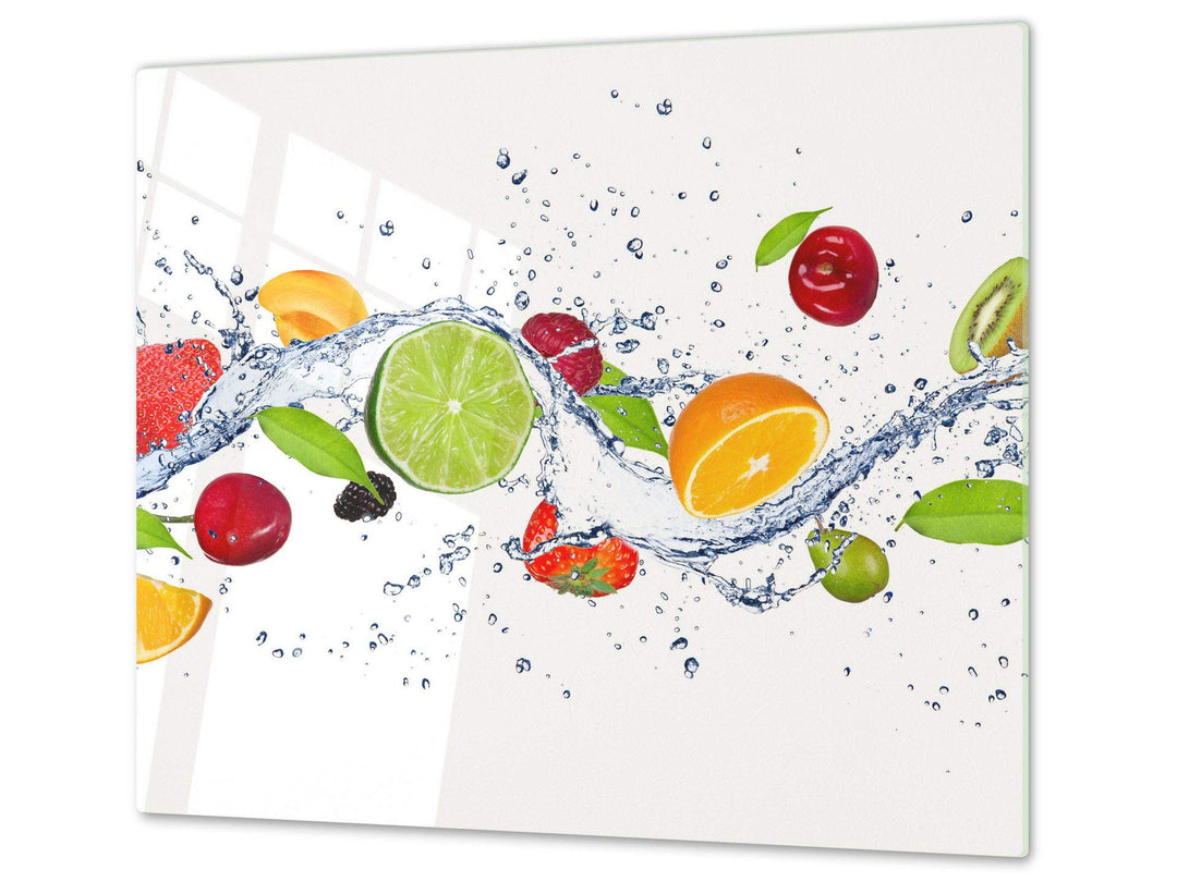 Küchenbrett aus Hartglas und Induktionskochplattenabdeckung – Schneideplatten SINGLE mit 60 x 52 cm