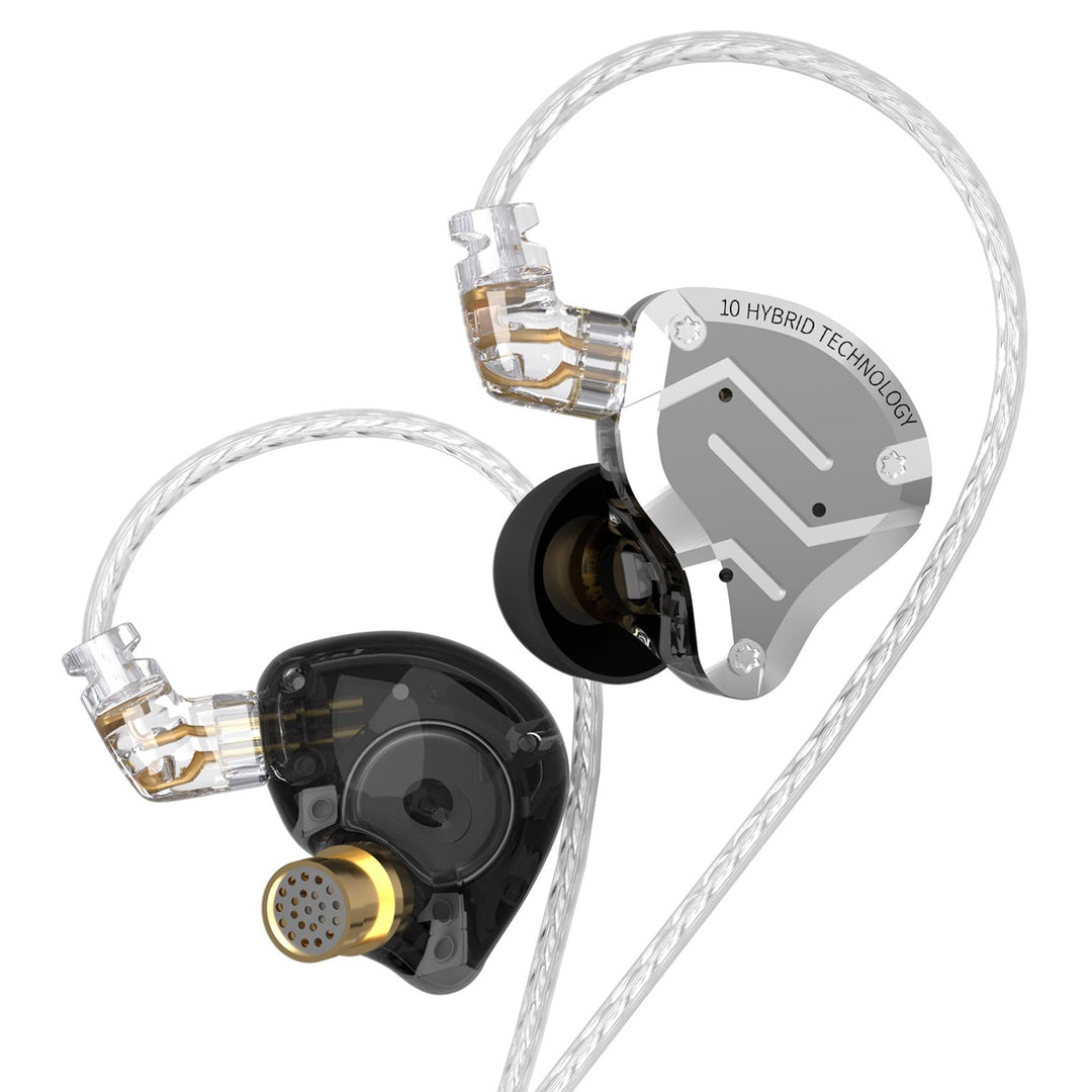 Yinyoo KZ ZS10 Pro In-Ear Monitor Kopfhörer kabelgebunden 4BA+1DD Gaming Ohrhörer, Edelstahl Facepla
