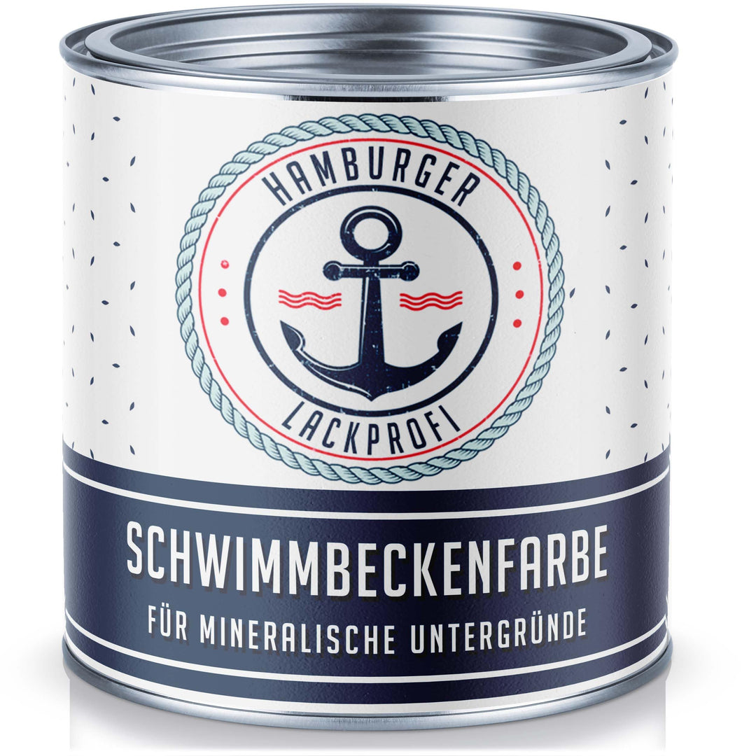 Hamburger Lack-Profi 2-K Schwimmbeckenfarbe GLÄNZEND Signalschwarz RAL 9004 Schwarz für GFK Kunststo