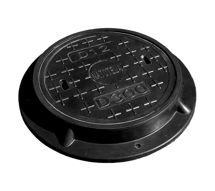 GFK-Schachtabdeckung mit Rahmen Rund Ø 400 mm NW270 DN270 Schachtdeckel Kanaldeckel Revisionsschacht
