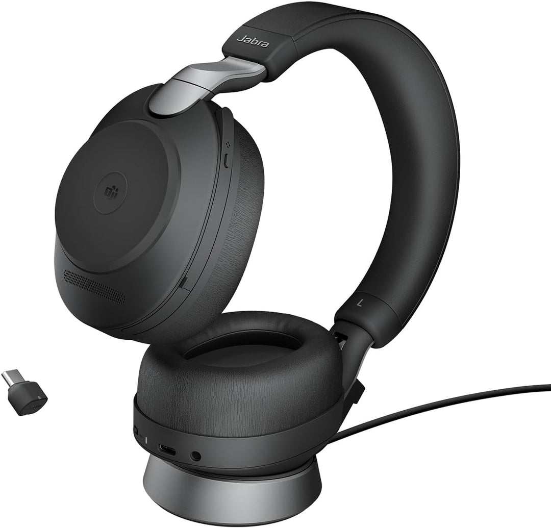 Jabra Evolve2 85 Wireless PC Headset with Charging Stand – Noise Cancelling Microsoft Teams Certifie
