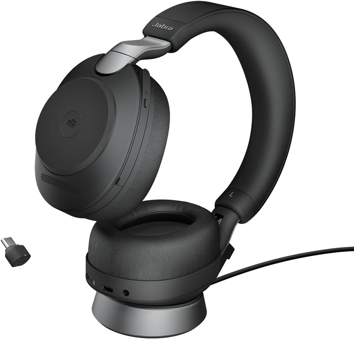 Jabra Evolve2 85 Wireless PC Headset with Charging Stand – Noise Cancelling Microsoft Teams Certifie