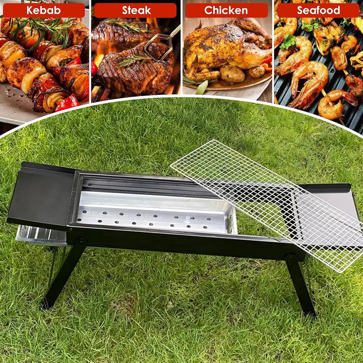 Barbecue - Abnehmbarer Kohlebrenner | Barbecue-Grill mit Seitentabletts | für Garten Outdoor Camping