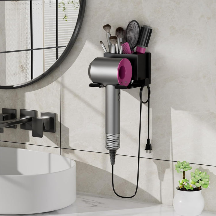 Fönhalter Ohne Bohren - Metall Wandhalterung für Dyson Airwrap & Föhn, Stabile Badzubehör Aufbewahru