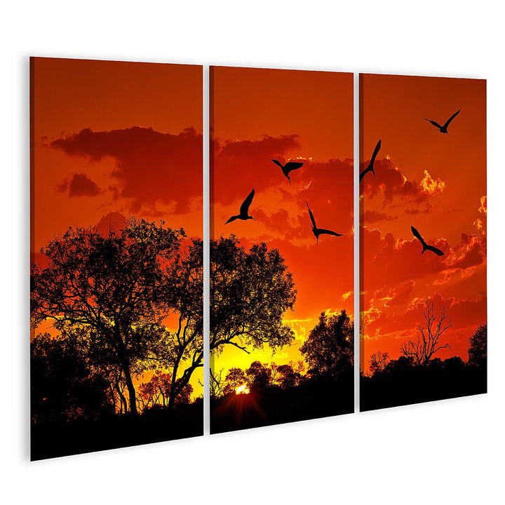 islandburner Bild auf Leinwand Landschaft Afrika Warmer Sonnenuntergang Bilder Wandbilder Poster Lei