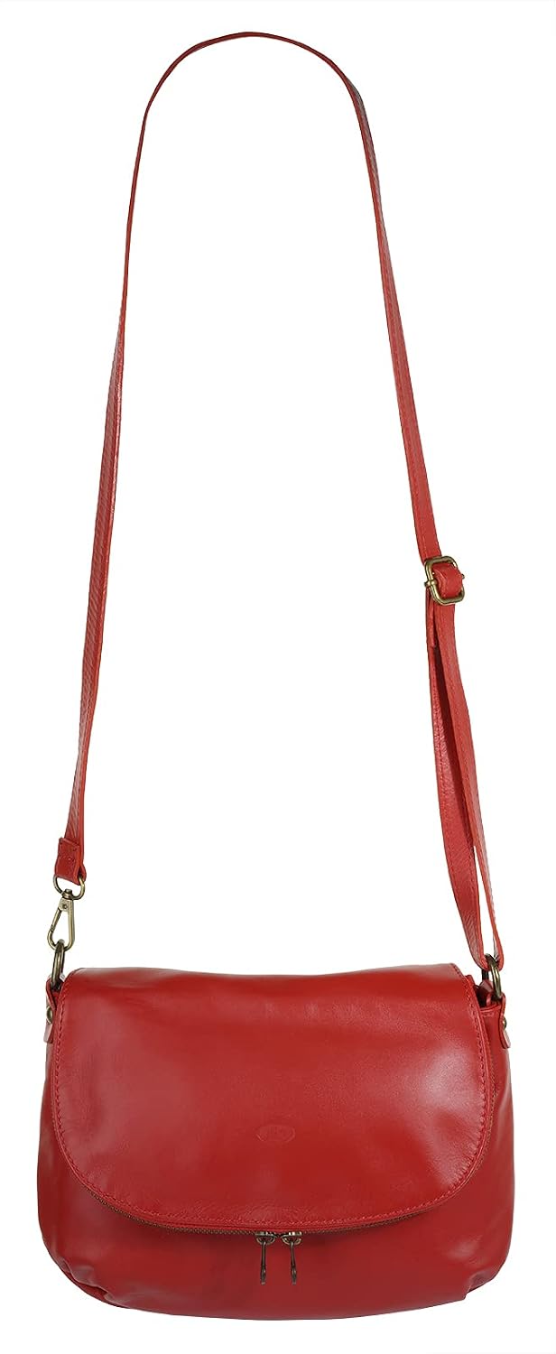 piké Umhängetasche echt Leder Damen - 015805 Rot, Rot