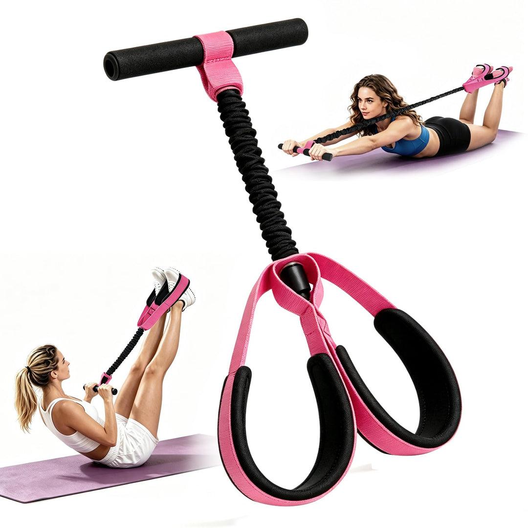 Expander mit Griffen,Bodybuilding Expander,Bauchtraining | Unterarmtrainer, rutschfeste Fusspolster,