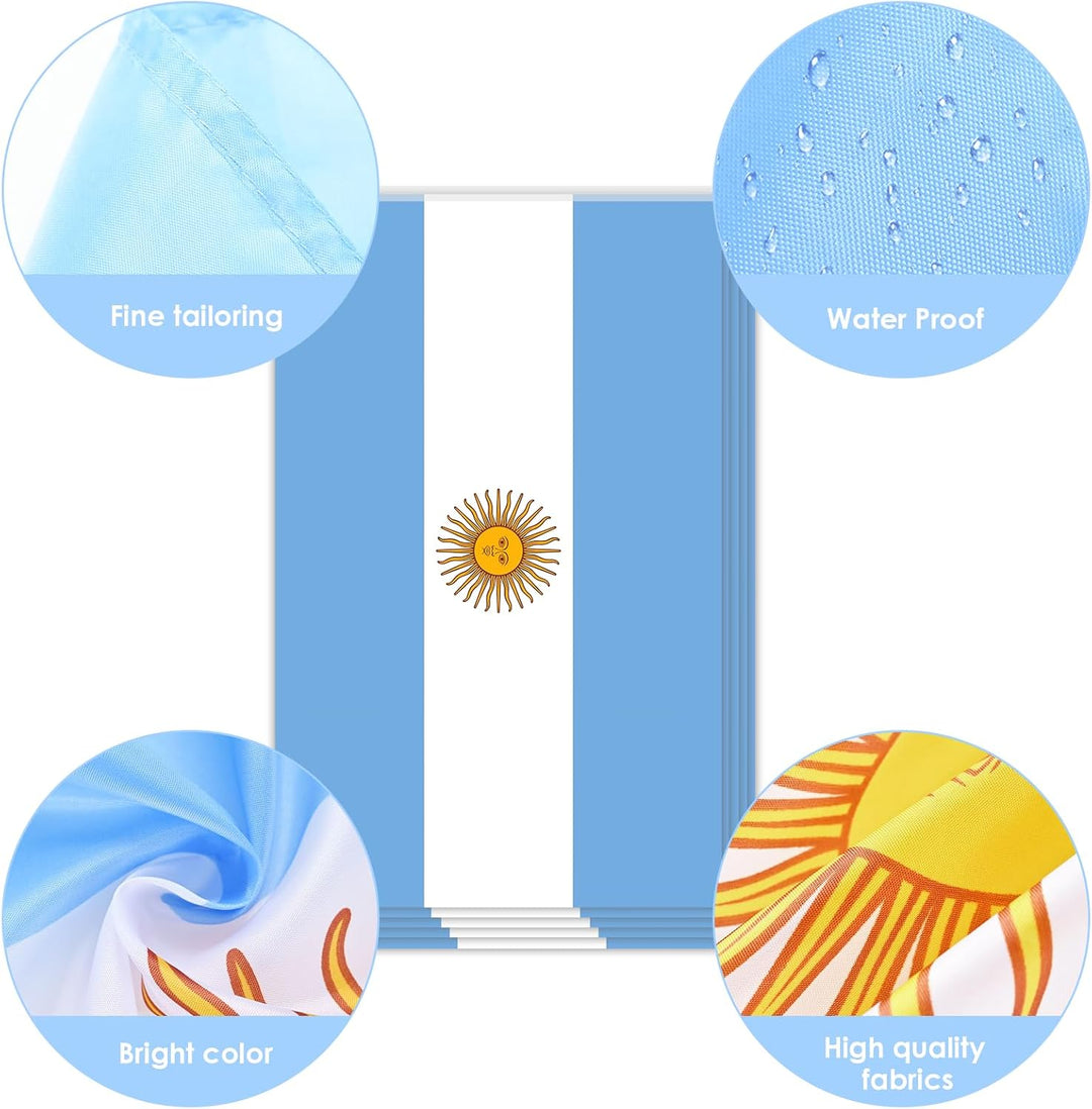 AhfuLife Argentinien Wimpelkette mit 30 Argentina Flaggen, 4 Stück Beidseitig Rechteck Stoff Argenti