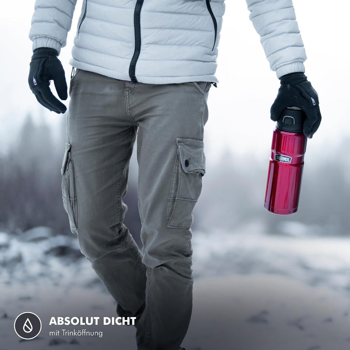Thermos Stainless King Bottle 0,70l, Midnight Blue, Thermosflasche aus Edelstahl, Safe Flow Lid, spü