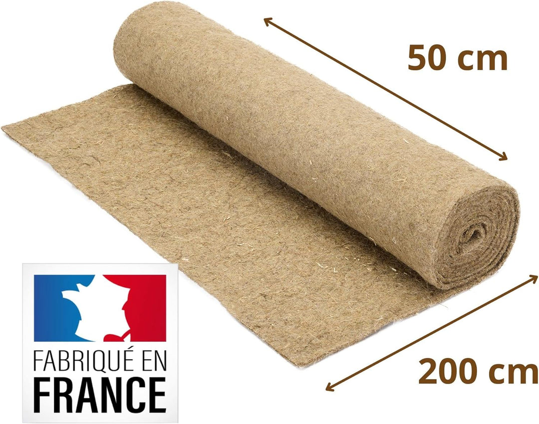 La cordeline Teppich für Nagetiere, Hanf, 50 cm x 2 m, für Kaninchen, Meerschweinchen, Natur