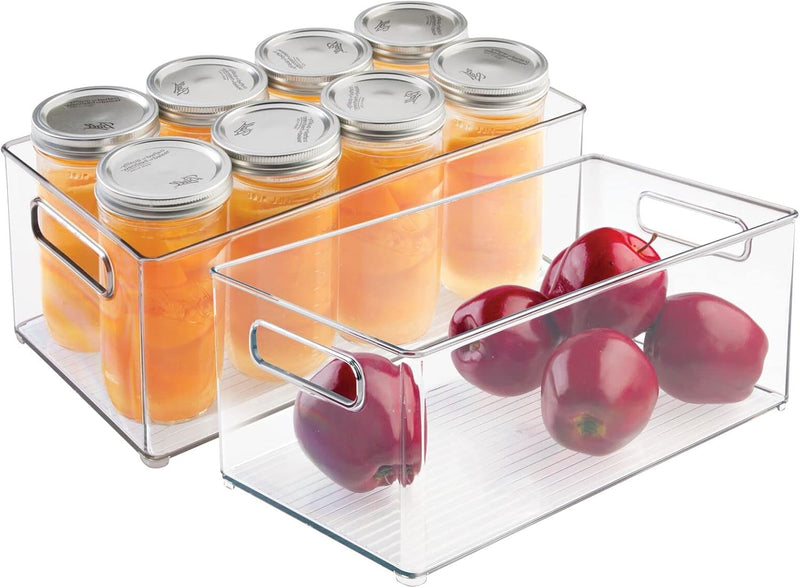 mDesign Aufbewahrungsbox transparent – ideal zur Küchen Ablage, im Küchenschrank oder als Kühlschran