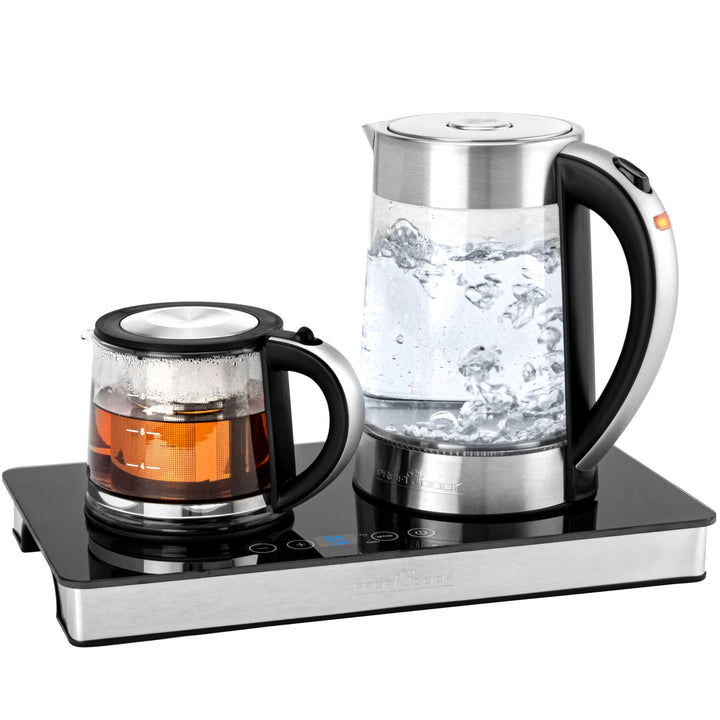 ProfiCook® Tee und Kaffeestation in Einem | 1,7 Liter hitzebeständiger Wasserkocher | Teekanne aus G