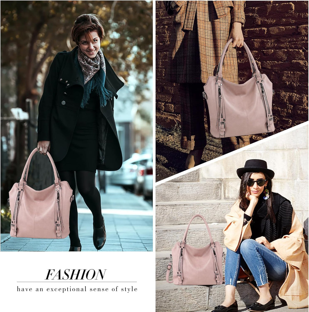 TANTOMI Handtasche Damen, Elegante Vintage Umhängetasche Gross, Weiche Schultertasche Set Damen Cros