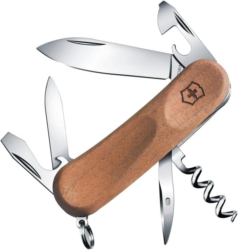 Victorinox, Taschenmesser, Evolution 10 Wood, 85 mm, braun (11 Funktionen, Klinge, Dosenöffner, Schr