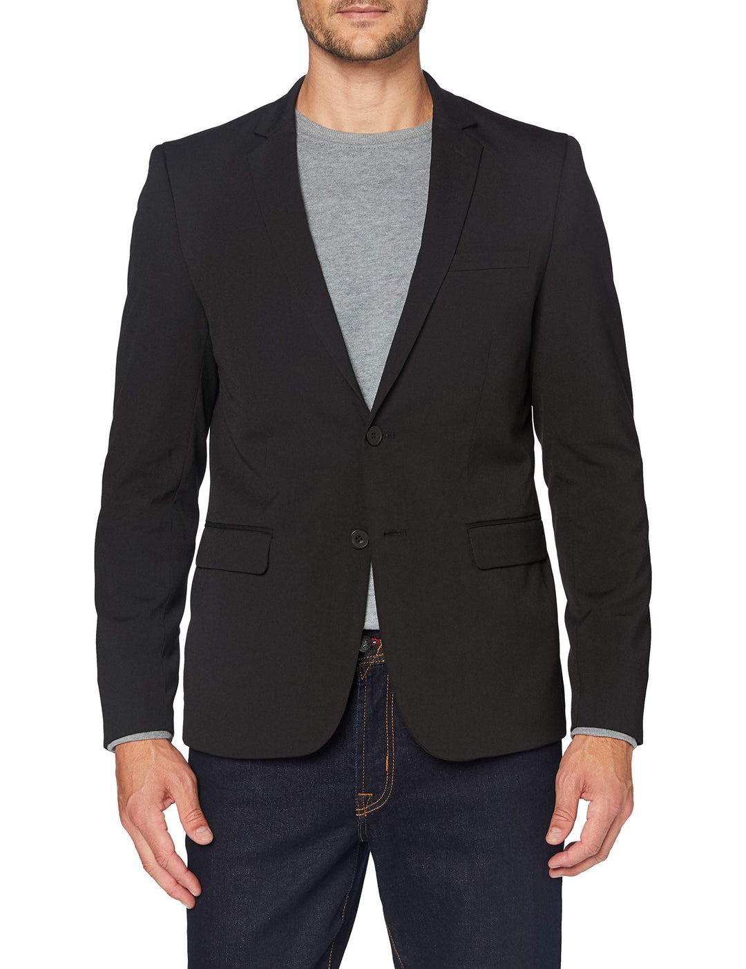 CASUAL FRIDAY CFBernd Blazer Herren Sakko Anzugjacke Slim Fit 48 Black (50003), 48 Black (50003)
