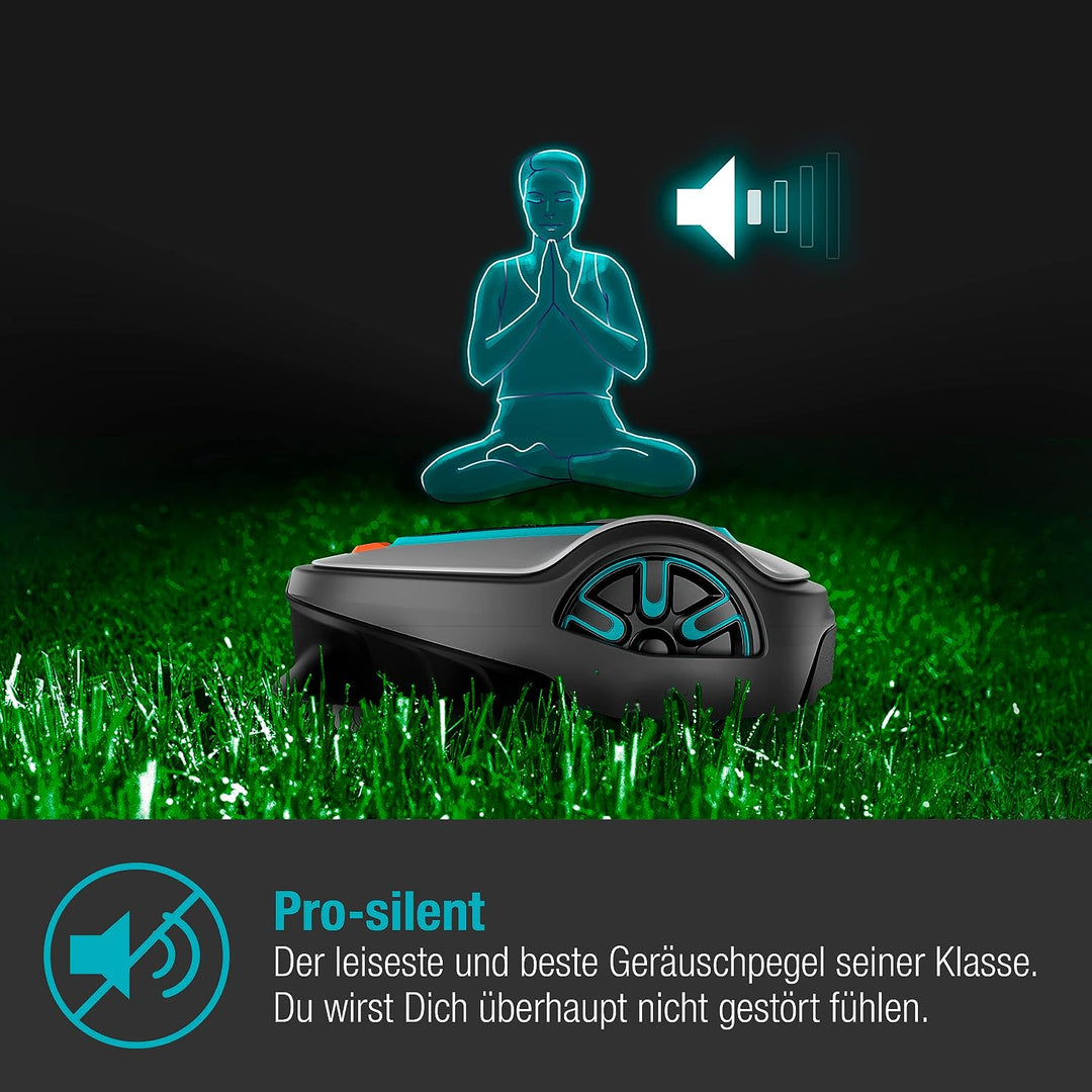 Gardena SILENO life: Mähroboter für Rasenflächen bis 750 m², Bluetooth-App bedienbar, Easy-Passage-F