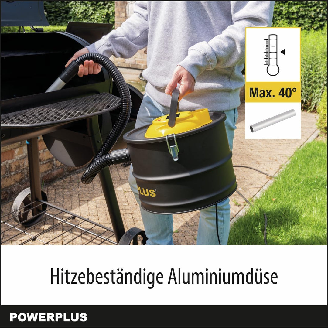 POWERPLUS elektrischer Aschesauger POWX3000-1000W Aschestaubsauger für Kamin, Ofen, Holzofen - Asche