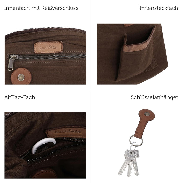Gusti Leder Umhängetasche Candice | Handgefertigte Ledertasche Damen für Alltag & Freizeit I Elegant