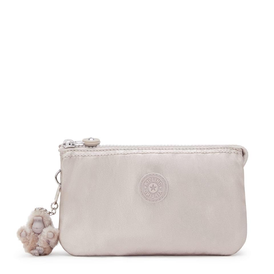 Kipling Damen Creativity L Tasche, Silber (Metallic Glow), 18.5x11x5 cm EU, Metallic Glow