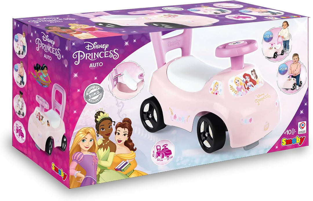 Smoby Disney Princess Rutscher – wendiges Kinderfahrzeug mit Hupenlenkrad – Rückenstütze, Staufach,