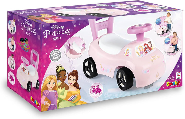 Smoby Disney Princess Rutscher – wendiges Kinderfahrzeug mit Hupenlenkrad – Rückenstütze, Staufach,