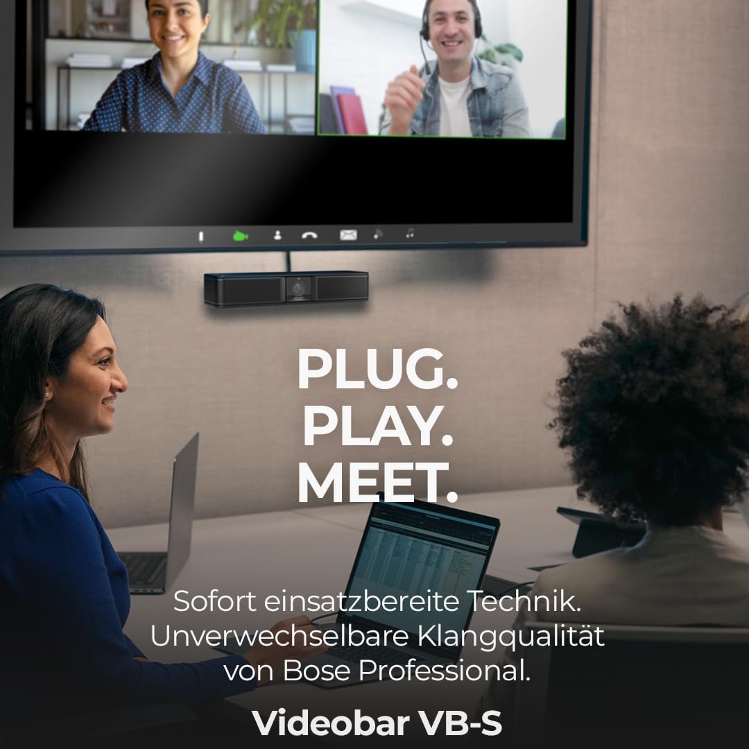 Bose Videobar VB-S All-in-One-USB-Videokonferenzlösung mit Charakteristische Bose Professional Audio