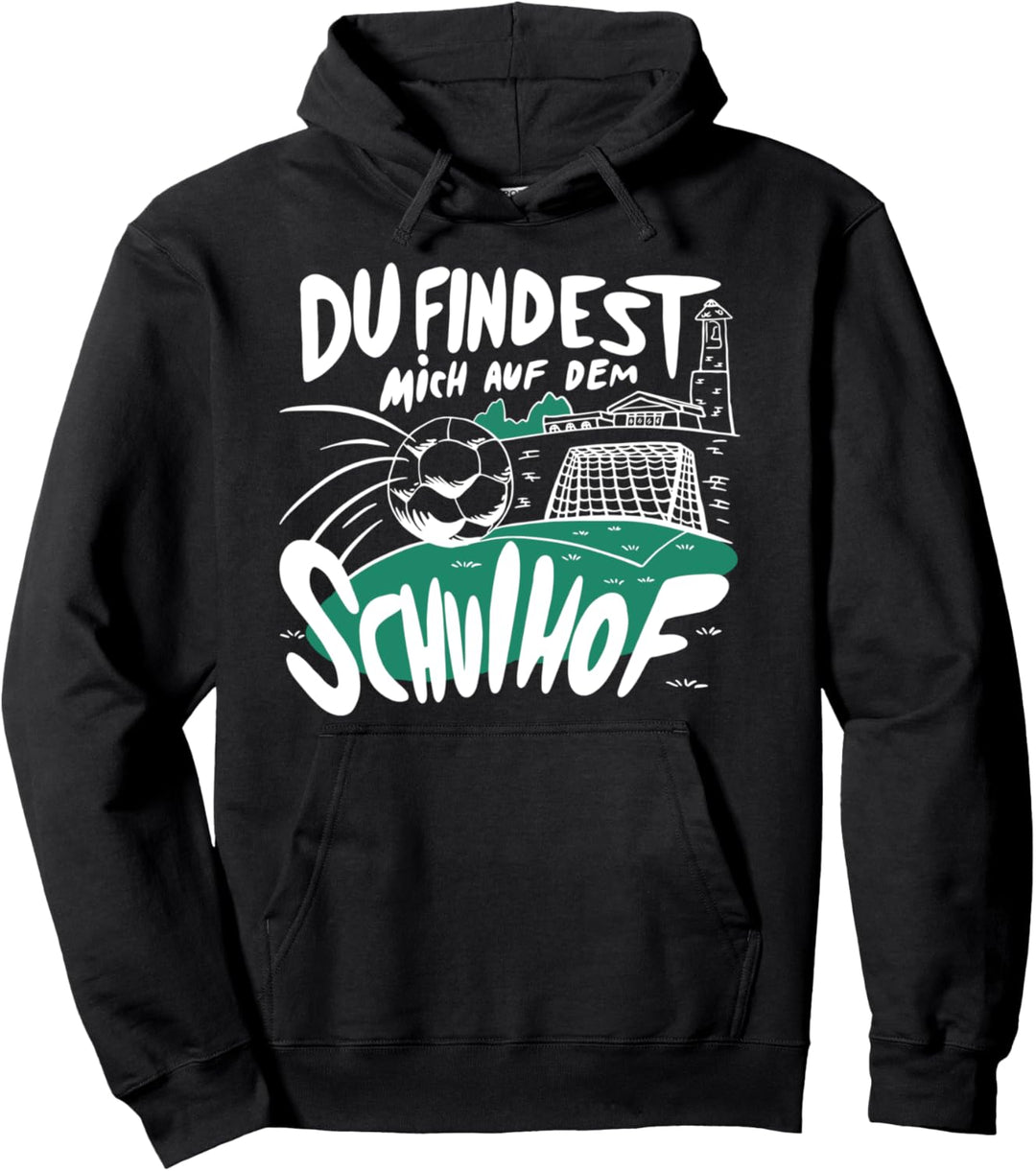 Schulhof Fussball Schule Sport Spiele Kinder Pullover Hoodie