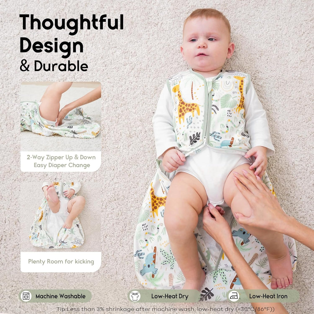 Yoofoss Schlafsack Baby Sommer 0.5 Tog - 67cm/0-6 Monate 100% Baumwolle Sommerschlafsack Babyschlafs