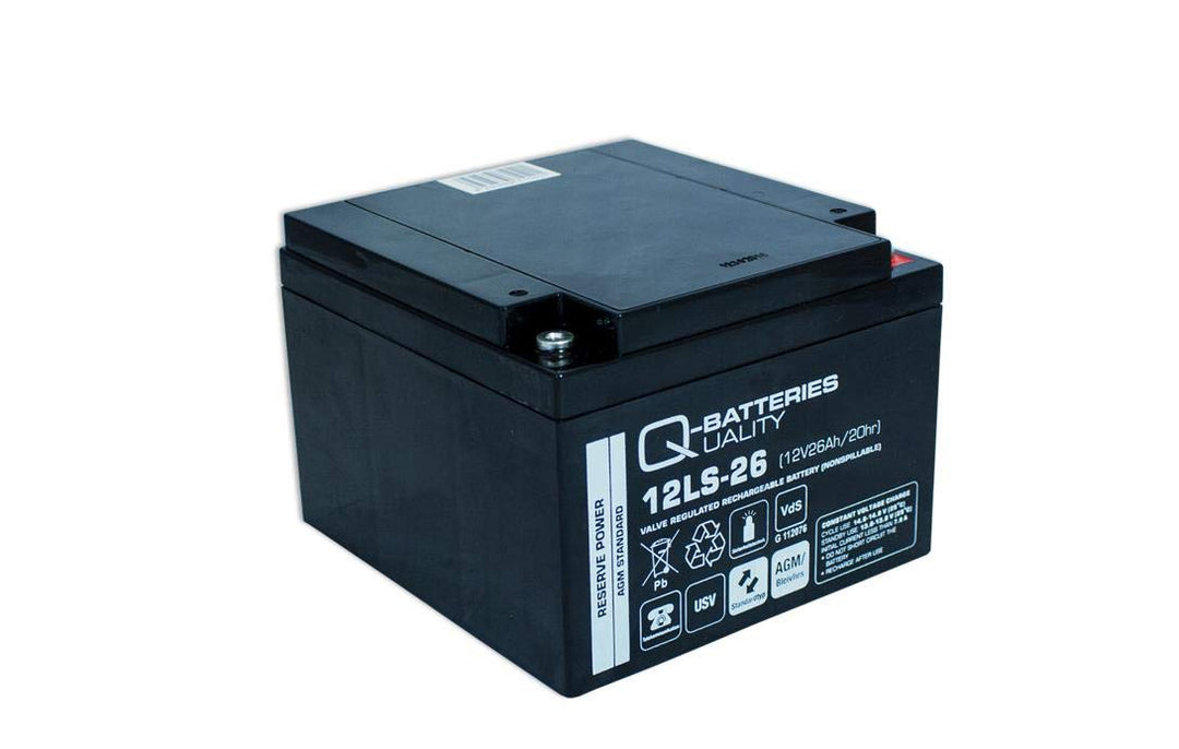 Q-Batteries 12LS-26 12V 26Ah Blei-Vlies-Akku / AGM VRLA mit VdS