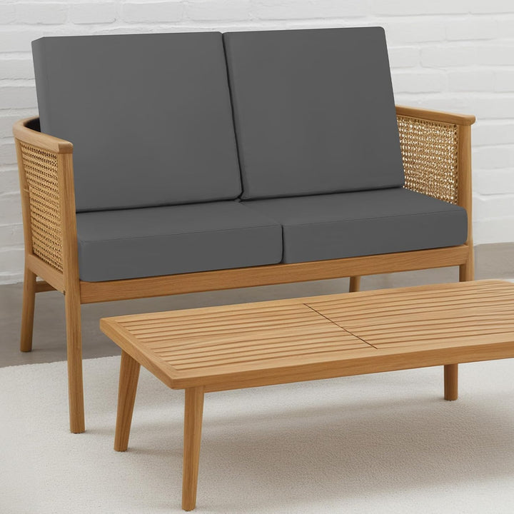 Stuhlkissen 50x50 2er Set für den Aussenbereich, wasserdichte Schaumstoff Sitzkissen Outdoor, Garten