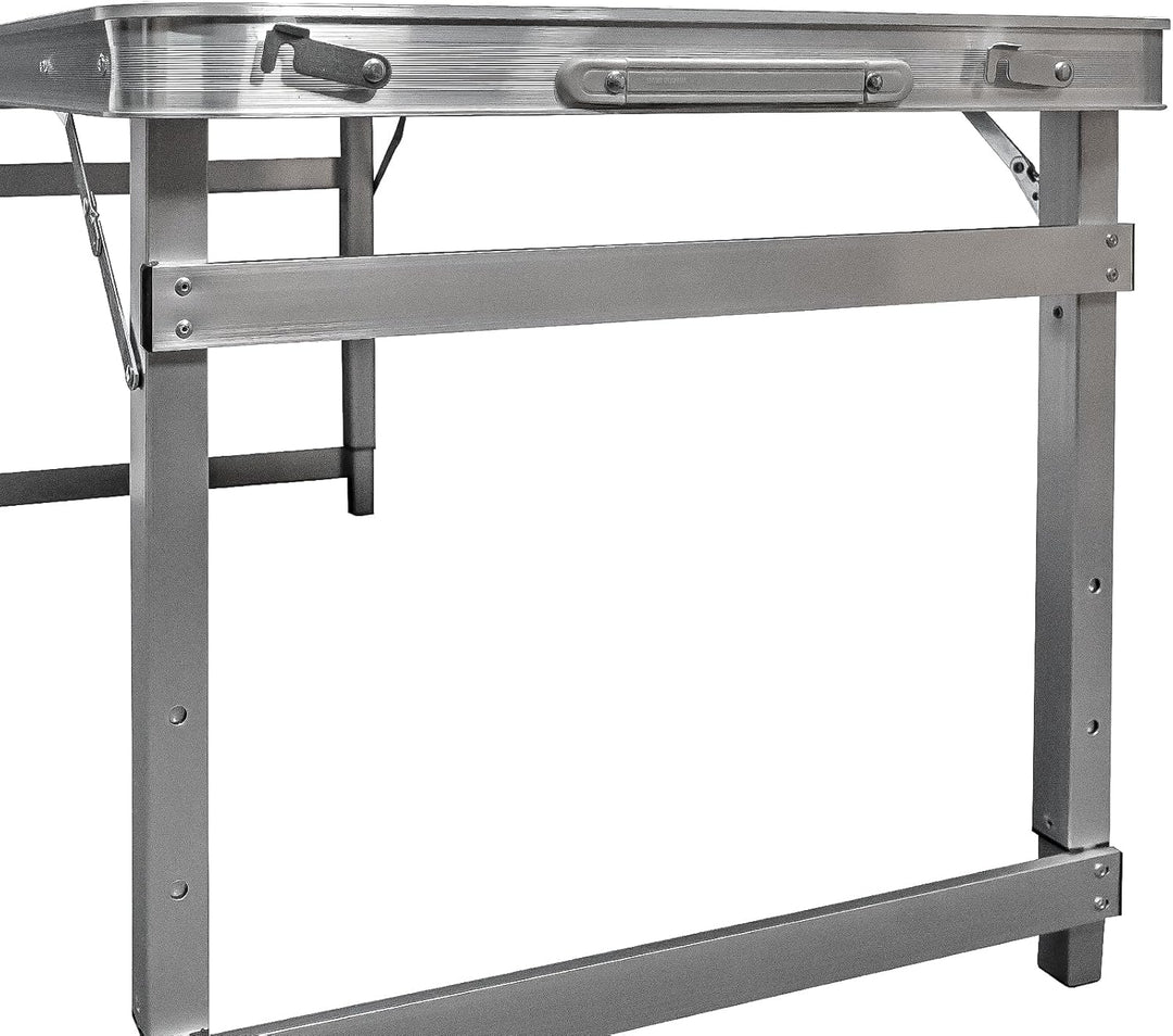 Grafner XL Aluminium Camping Tisch klappbar, stabil und tragbar, 120 x 60 x 70 cm, höhenverstellbar,